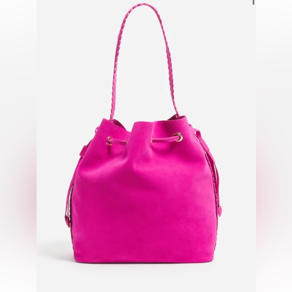 Stoney clover lane raspberry sorbet leather suede bucket bag